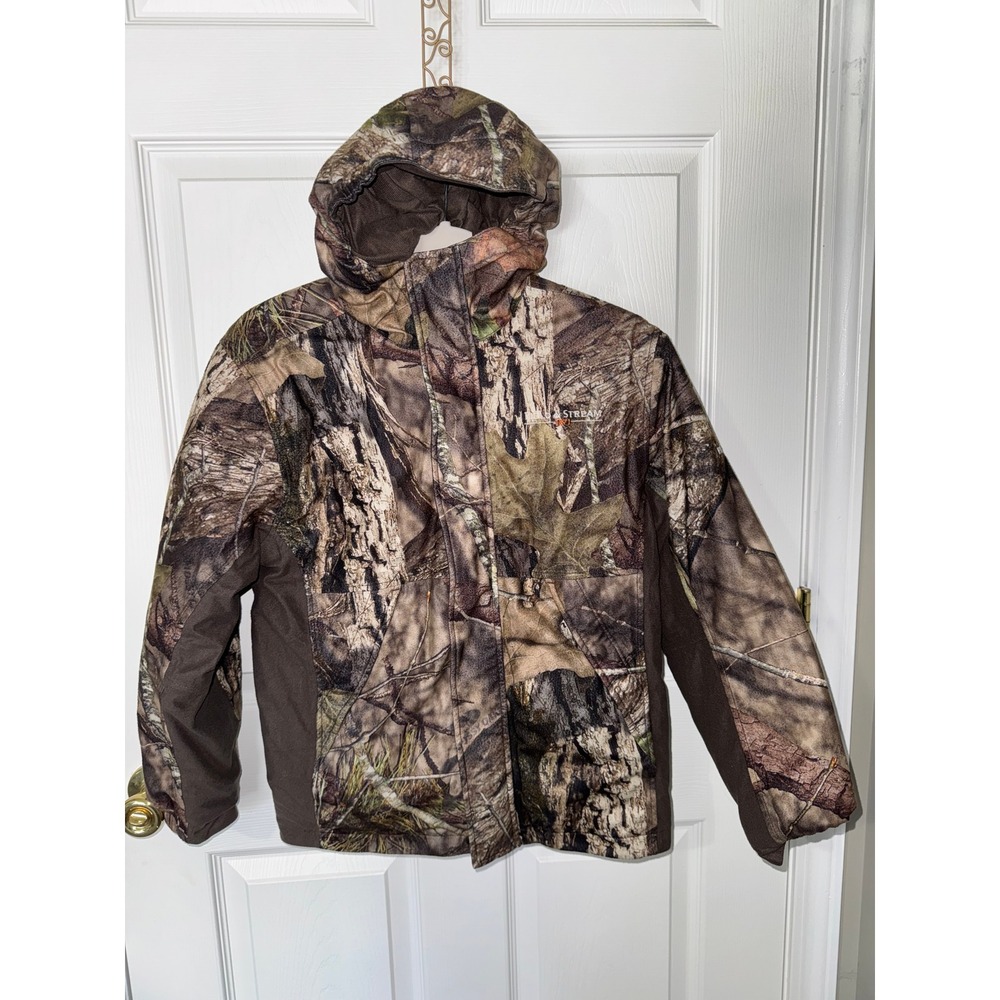 Field & Stream Youth Camo Insulated Hooded Hunting Jacket Coat Brown‎ Medium